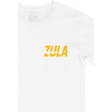 Cix Zula Cep Logo Tasarımlı Beyaz Tişört