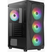 Aerocool Falcon 600W 4X12CM Frgb LED Fan, Tempered Glass Yan Panel, USB 3.0 Oyuncu Kasası (AE-FLC600)