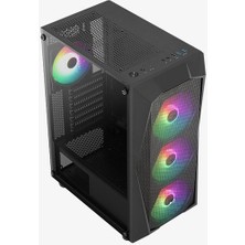 Aerocool Falcon 600W 4X12CM Frgb LED Fan, Tempered Glass Yan Panel, USB 3.0 Oyuncu Kasası (AE-FLC600)