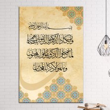 Morfil Sanat Atölyesi Nazar Duası Kalem Suresi 51. ve 52. Ayeti Kerime Islami Dini Hat Kanvas Tablo