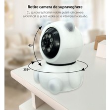 Mesro Panda 360° 1080P Ip Güvenlik Kamerası Gece Görüşlü LED Işıklı Alarmlı Ip Wifi Kamerası Güvenlik Sistemleri