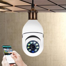 Mesro CMR19 Wifi 360 Panoramik Ampul Kamera Gece Görüş Ses Akıllı Hareket Algılayıcı Güvenlik Kamerası