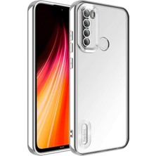 MTK Moveteck Xiaomi Redmi Note 8 Kılıf Kamera Lens Korumalı Parlak Renkli Logosu Açık Derin Mor Şeffaf