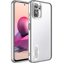 MTK Moveteck Xiaomi Redmi Note 10S Kılıf Kamera Lens Korumalı Parlak Renkli Logosu Açık Derin Mor