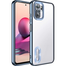 MTK Moveteck Xiaomi Redmi Note 10S Kılıf Kamera Lens Korumalı Parlak Renkli Logosu Açık Derin Mor