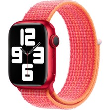 Nezih Case Apple Watch 2/3/4/5/6/7/8/se/ultra 42MM 44MM 45MM 49MM Spor Loop Hasır Örgü Kordon Stripe Red