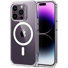 Vip Case İphone 14 Pro - Kamera Çıkıntılı Şeffaf Magsafe Kablosuz Şarj Destekli V-Mags Kılıf