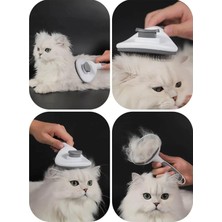 Ramdet Kedi Köpek Tarağı Otomatik Temizlenen Tuşlu Evcil Hayvan Fırçası Kedi Köpek Tüy Kıl Toplama Tarağı