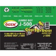 Ögem Toptan Çöp Torbası Jumbo Boy  80X110 cm - J500 (1 Koli, 20 Adet)