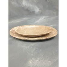 X Mermer Mermer Oval Tabak-2'li