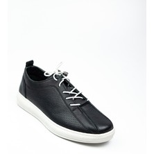 Bulldozer 231679 Siyah Deri Kadın Günlük Ayakkabı