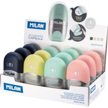 Milan 4714112 Capsule Silver Kalemtraş Silgi 12'li