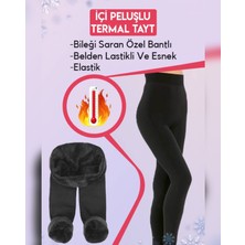 Yüksek Bel Içi Peluş Termal Tayt