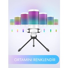 Fifine Ampligame A6V Yayıncı - Oyuncu - Podcast - Youtuber Rgb USB Mikrofon Beyaz