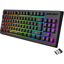 Bestnify 87 Keys Kablosuz Klavye Kompakt Rgb Arka Işığı Siyah(Yurt Dışından)