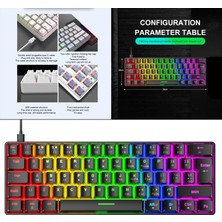 Bestnify USB 62KEYS Ingiltere Mekanik Oyun Klavyesi Rgb Oyun Yazma Anahtarı Için Arkadan Aydınlatmalı