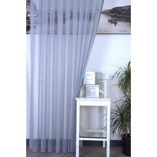 Massarelli Çizgili Tül Mavi 1-2,5 Orta Sık Pile 100X260