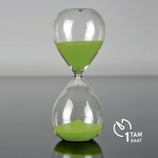 Evbuya Çağla Yeşili Cam Kum Saati, 1 Saatlik Pomodoro Zamanlayıcı, Masa Salon Oda Dekor Saat, Trend Hediye