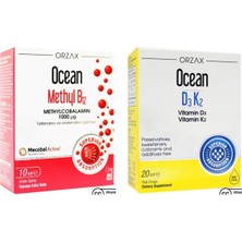 Orzax Ocean Methyl B12 1000 Mcg 10 ml + Ocean D3 K2 Vıtamın Damla 20 ml