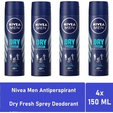 Nivea Men Deodorant Dry Fresh 150 ml - 4'lü Avantaj Paketi