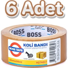 Boss Tape Hotmelt Koli Bandı Taba 45 mm x 100 mt 6'lı