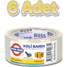 Boss Tape Boss 6 Adet Şeffaf 45MMX100M Koli Bandı