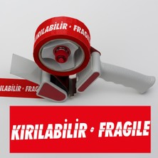 Fragile Kırılır Uyarılı Baskılı Koli Bandı Boy:66mt En:50mm 6 Adet