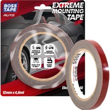 Boss Tape Çok Güçlü Otomobil Motosiklet Araba Aksesuar Spoiler Çıta Montaj Bandı 4,6 Metre En:12mm