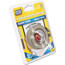 Boss Tape Çift Taraflı Köpük Montaj Bandı 19 mm x 2 M