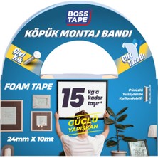 Boss Tape Çift Taraflı Köpük Aksesuar Montaj Bandı 24MMX10M