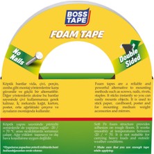 Boss Tape Siyah Solvent Akrilik Köpük Montaj Bandı 18MMX10M