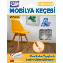 Boss Tape 3M Yapışkanlı 60 Adet 20MM Gri Mobilya Sandalye Masa Ayağı Keçesi