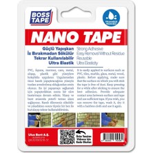 Boss Tape Nano Süper Güçlü 1 Metre Elastik Bant Şeffaf Yıkanabilir Balon Yapılabilir