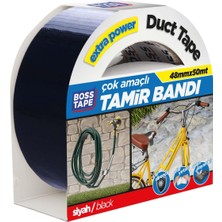 Boss Tape Duct Tape Tamir Bandı Siyah 48mmx50mt Çok Amaçlı Elle Yırtılır