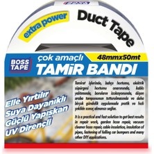 Boss Tape Duct Tape Tamir Bandı Siyah 48mmx50mt Çok Amaçlı Elle Yırtılır