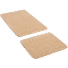 Mino Kaydırmaz Taban Bej 2li Banyo Paspası 60 x 100 - 50 x 60