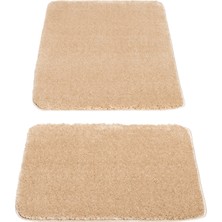 Mino Kaydırmaz Taban Bej 2li Banyo Paspası 60 x 100 - 50 x 60