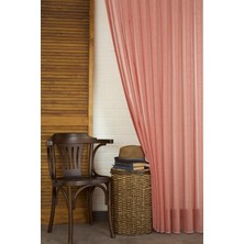 Massarelli Kırçıllı Keten Tül Kırmızı 1-3 Sık Pile 100x260