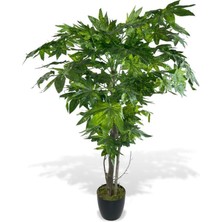 Nettenevime Yapay Ağaç Yeşil Çınar AĞACI100X70 cm Siyah Plastik Saksılı