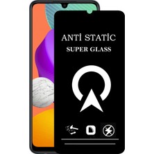 Kzy Samsung Galaxy M22 Tam Kaplayan Anti Statik Çizilmez Safir Ekran Koruyucu Cam