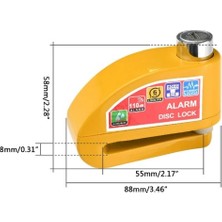 Ebakbak Motosiklet,bisiklet,scooter Alarmlı Disk Kilidi Hatırlatma Kablolu Alüminyum Alaşımlı Motor Kilidi 110 Desibel Ses