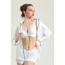 Magic Form 4686 Kadın Ekru Taşlı Dantelli Sütyen