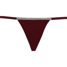 Magic Form 369 Kadın Bordo Taşlı String Külot