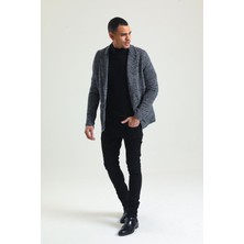 Cekmon Erkek Siyah Beyaz Regular Fit Cepli Düğmeli Astarsız Blazer Rahat Spor Ceket