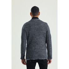 Cekmon Erkek Siyah Beyaz Regular Fit Cepli Düğmeli Astarsız Blazer Rahat Spor Ceket