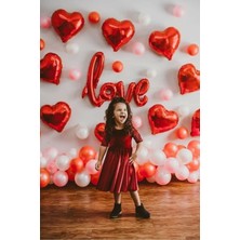 Best Parti Sevgililer Günü Love Kırmızı Folyo Balon Seti