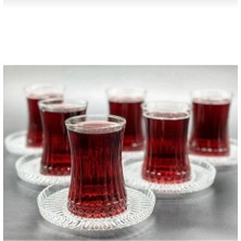 Paşabahçe Elysia Çay Bardağı ve Riva Çay Tabağı Seti 12 Parça
