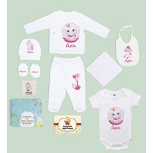 Bk Kids Kişiye Özel Beyaz Yeni Doğan Hastane Çıkışı, Anne-Bebek Günlüğü, Bebek Body Zıbın, 10 Parça Bebek Hediye Seti-2