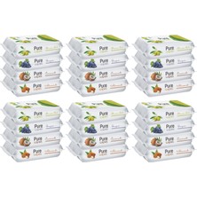 Pure Baby Wipes Islak Havlu Mendil 50 Yaprak 24 Lü Set (1200 Yaprak) (Meyveli)