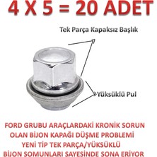 Hmpx Kuga Bijon Somunu Krom Yüksüklü 20 Adet 19MM